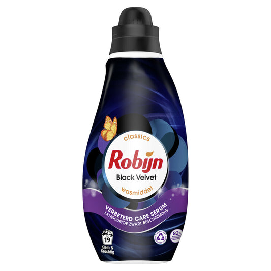 Robijn Wasmiddel Black Velvet 665 ml - Bescherming & Luxe Geur voor Donkere Kleding