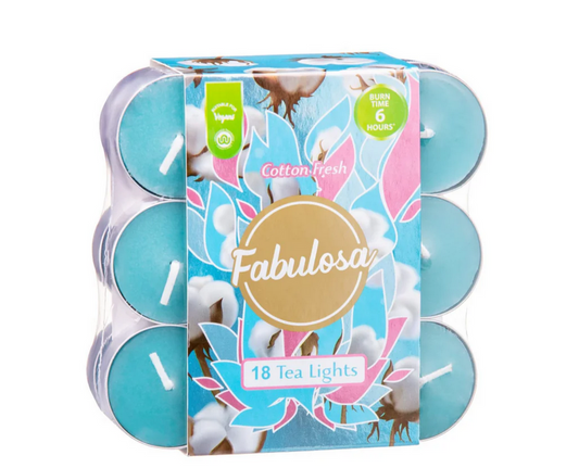 Fabulosa Tealight - Tealight Cotton Fresh - 18 pièces - Édition Limitée